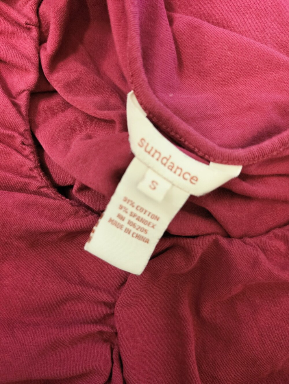 NWOT! Sundance Rosalind Ruched Long Sleeve Top- Raspberry Red, Small - Picture 7 of 7